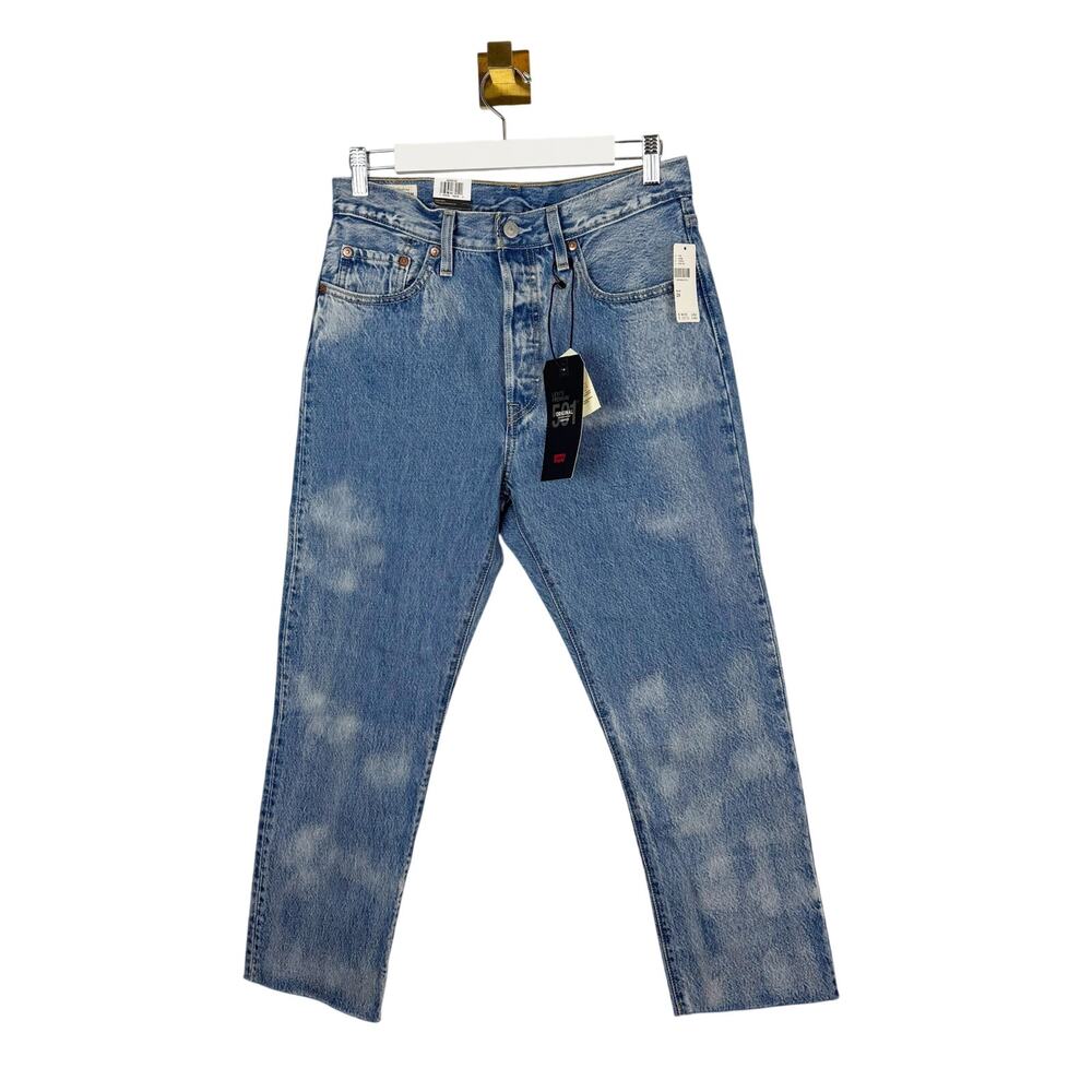 Anthropologie x Levi's Premium 501 Cropped Jeans Distressed High Rise Sz 28 NWT